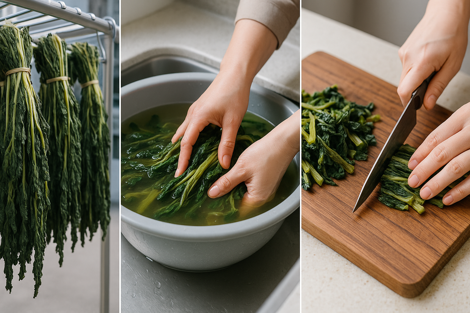 시래기 조리 전 불리는 방법