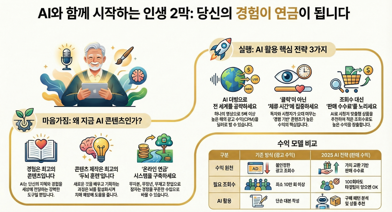 AI 대중화 시대, 당신의 경험으로 만든 디지털 콘텐츠가 온라인 연금이 됩니다. 인포그래픽