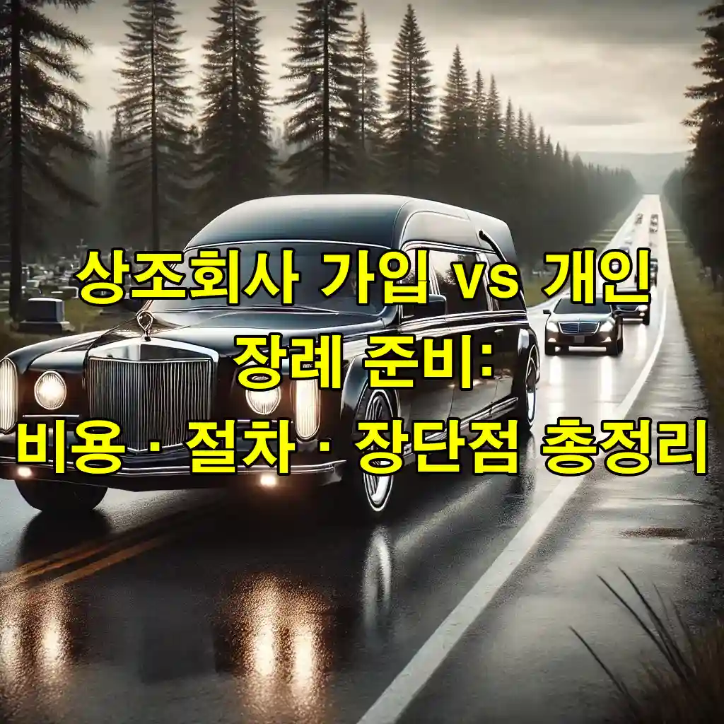 상조회사 가입 vs 개인 장례 준비: 비용·절차·장단점 총정리