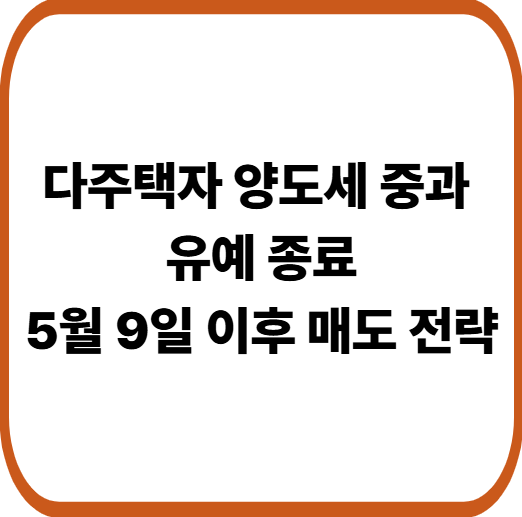 다주택자 양도세 중과 부활, 지금 팔아야 할까? 세율 변화와 절세 방법