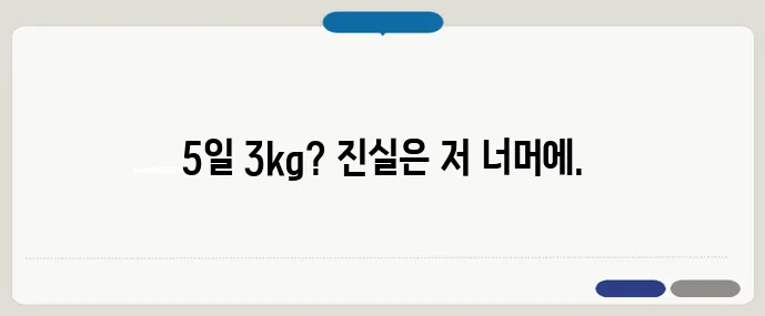5일 만에 3kg 감량?” 다이어트 보조제의 실제 효과는
