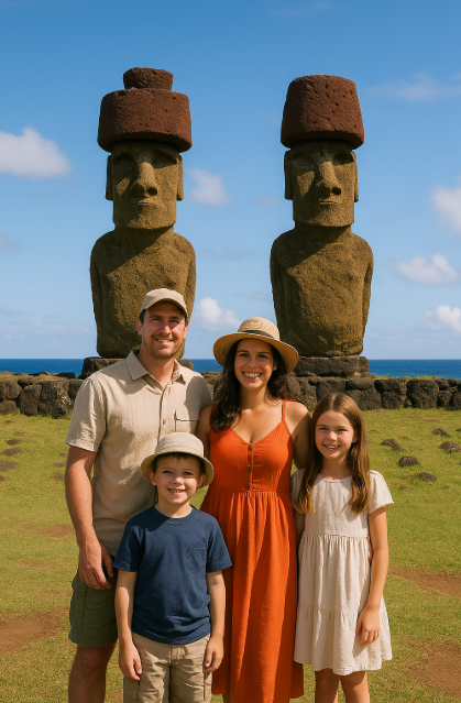 라파누이 가족여행 사진