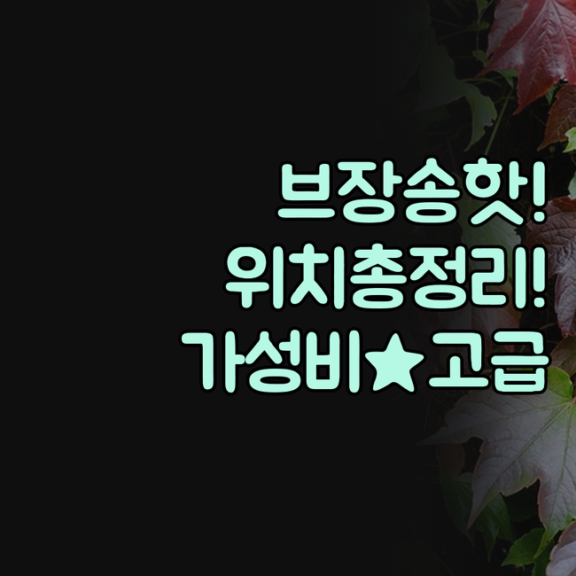 브장송 호텔 위치 편의시설 비교 분석..