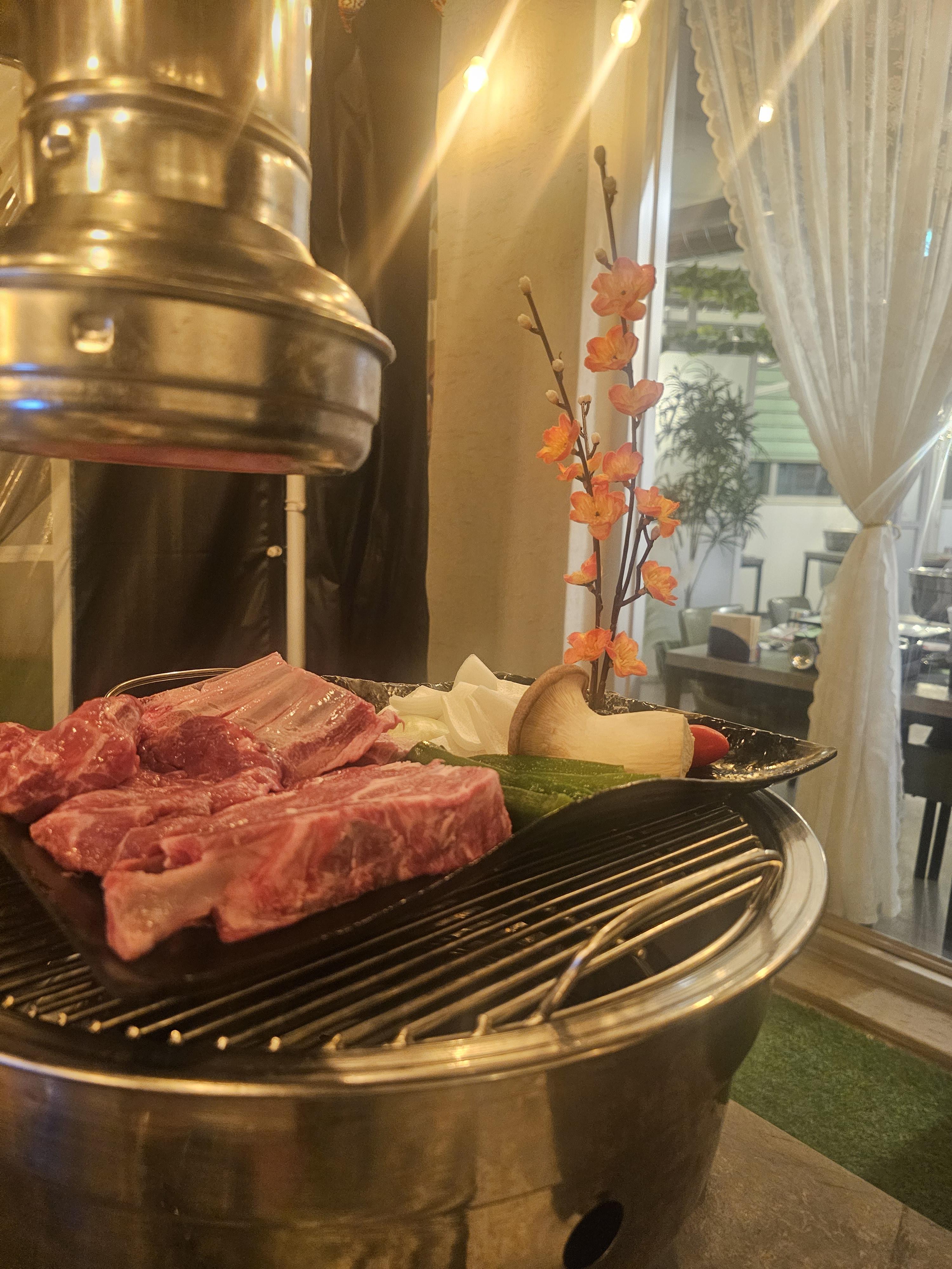 초벌 들어가기 전 셋팅된 양고기