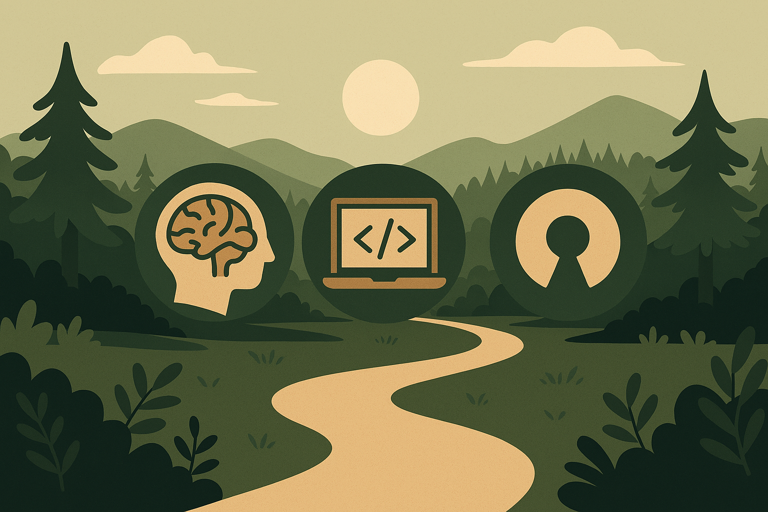 코드가 숲길을 따라 기술의 미래로 나아가는 여정