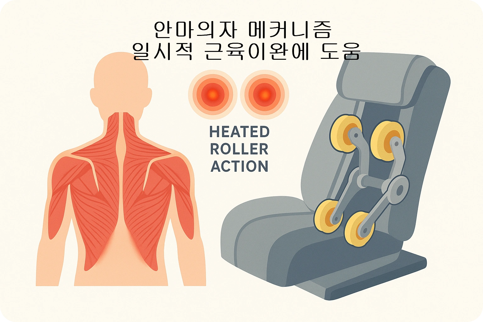 안마의자가 작동하면서 근육을 이완시키는 방식