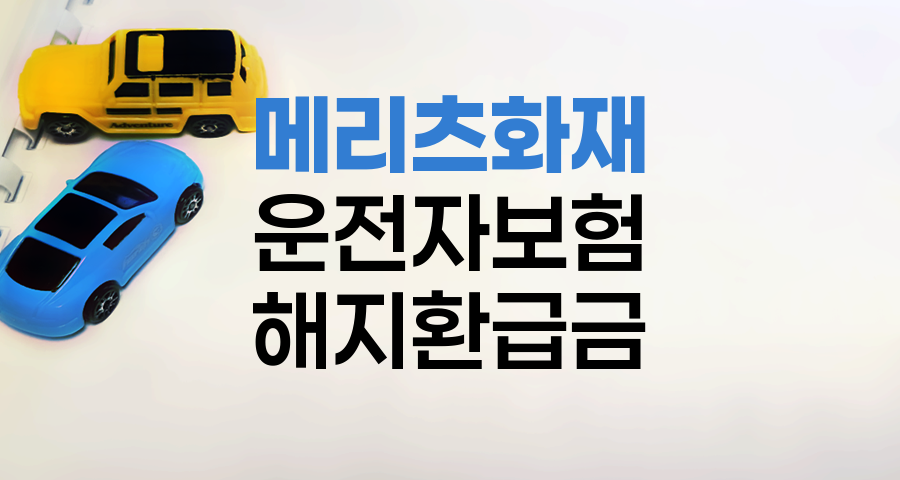 메리츠화재 운전자보험 해지환급금 알아보기