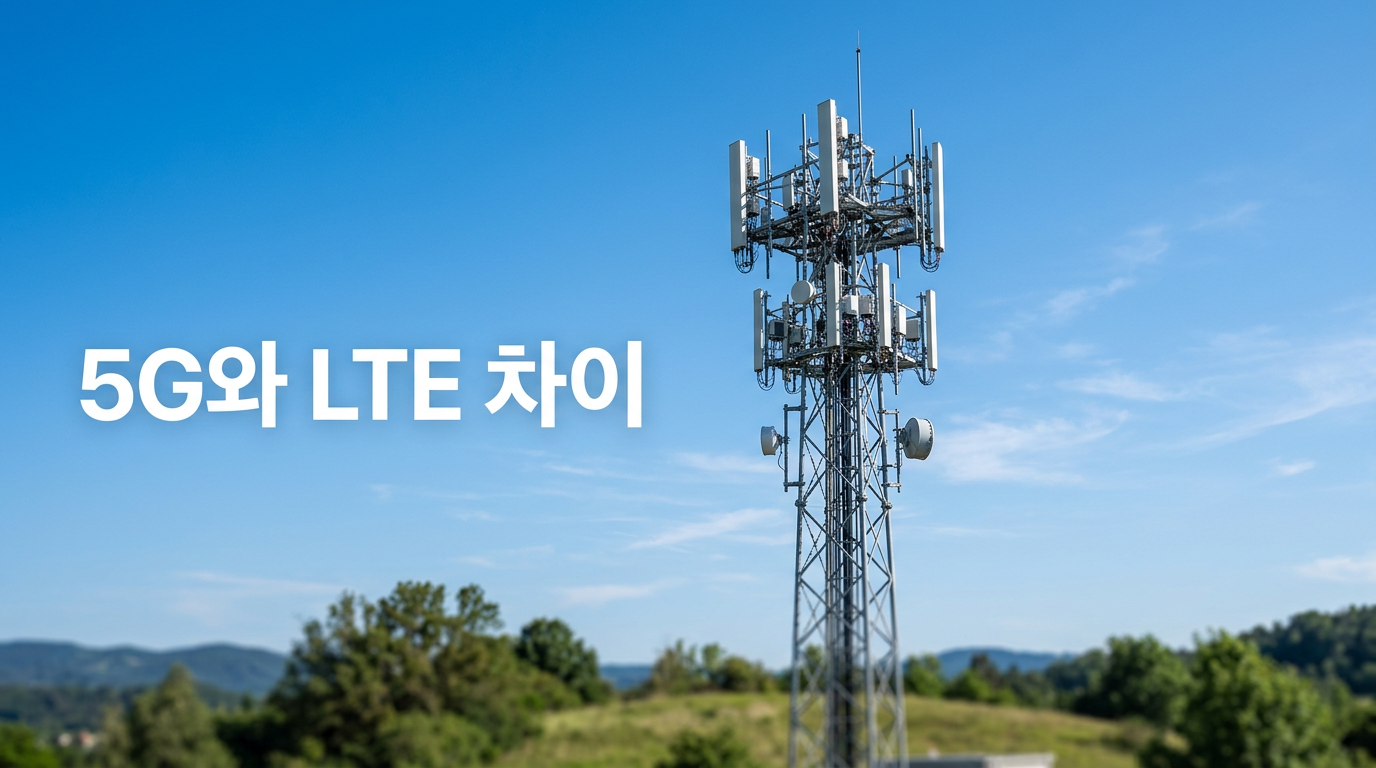 5G와 LTE 통신탑 안테나 차이를 보여주는 사진