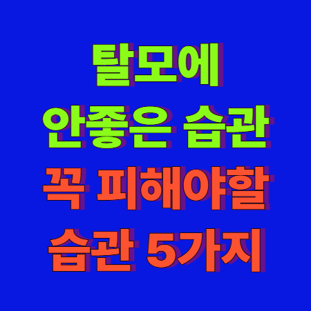 탈모에 안좋은 습관 5가지와 탈모를 예방하는 올바른 생활 습관