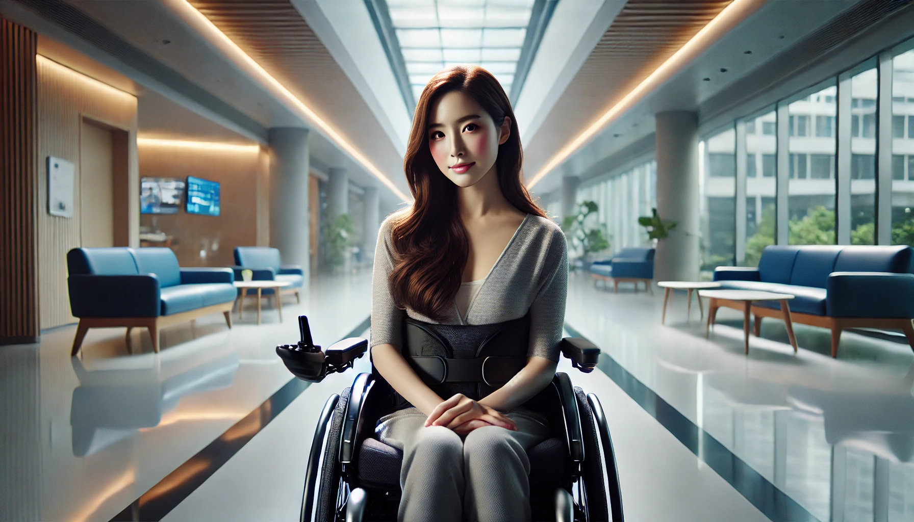 휠체어를 탄 여자