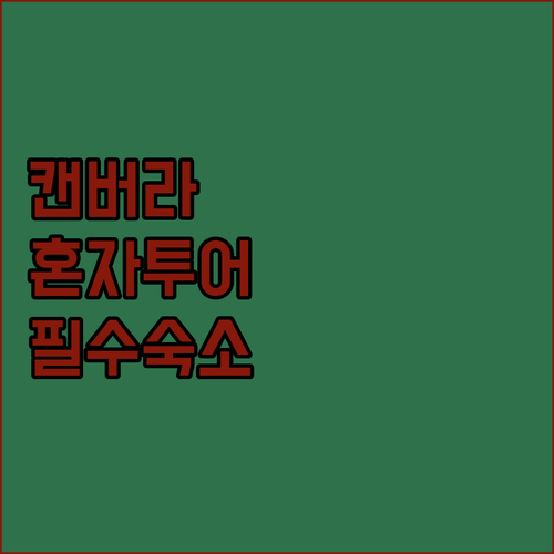 호주 캔버라 혼자 여행 안전한 투어 ..