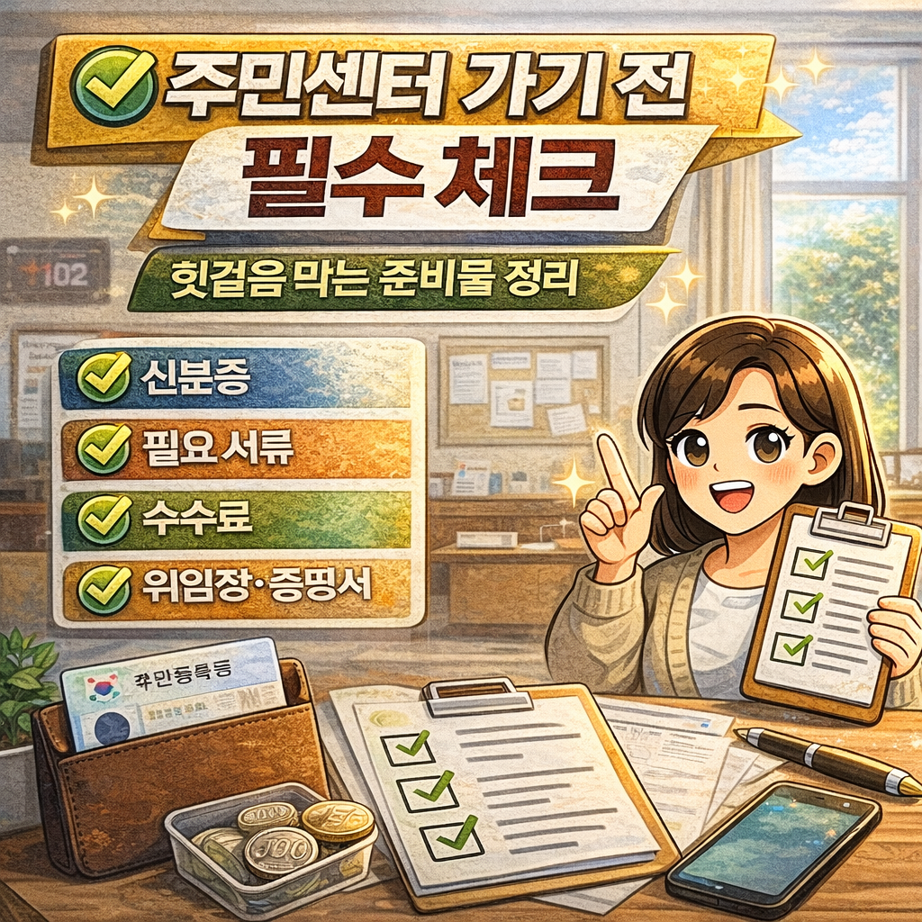 주민센터 방문 전 꼭 알아야 할 준비물 정리