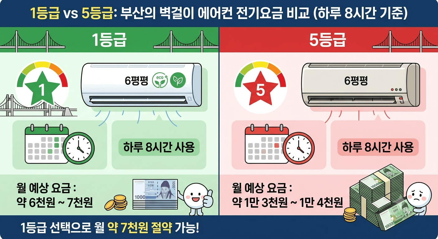 인버터 에어컨, 1등급과 5등급 사이에서 고민