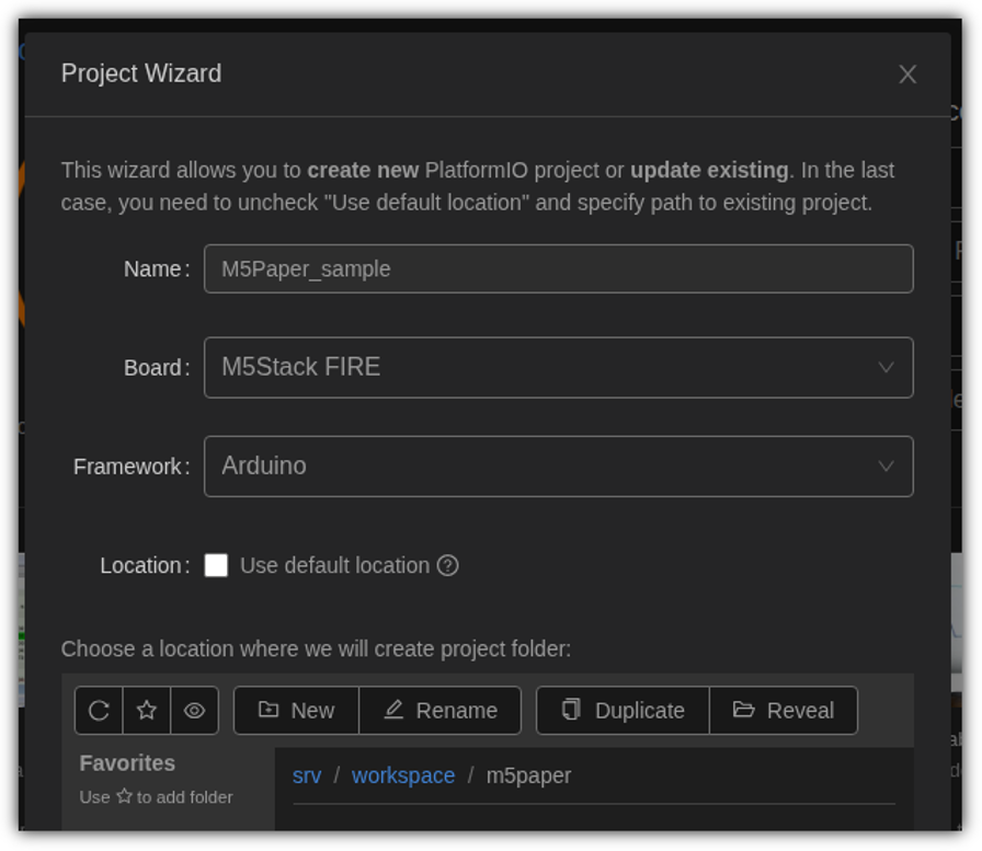 PlatformIO New Project