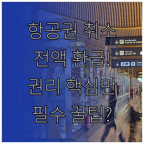 소비자 권리 항공권 취소 수수료 전액..