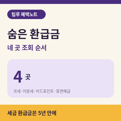 숨은 환급금 조회하기 썸네일