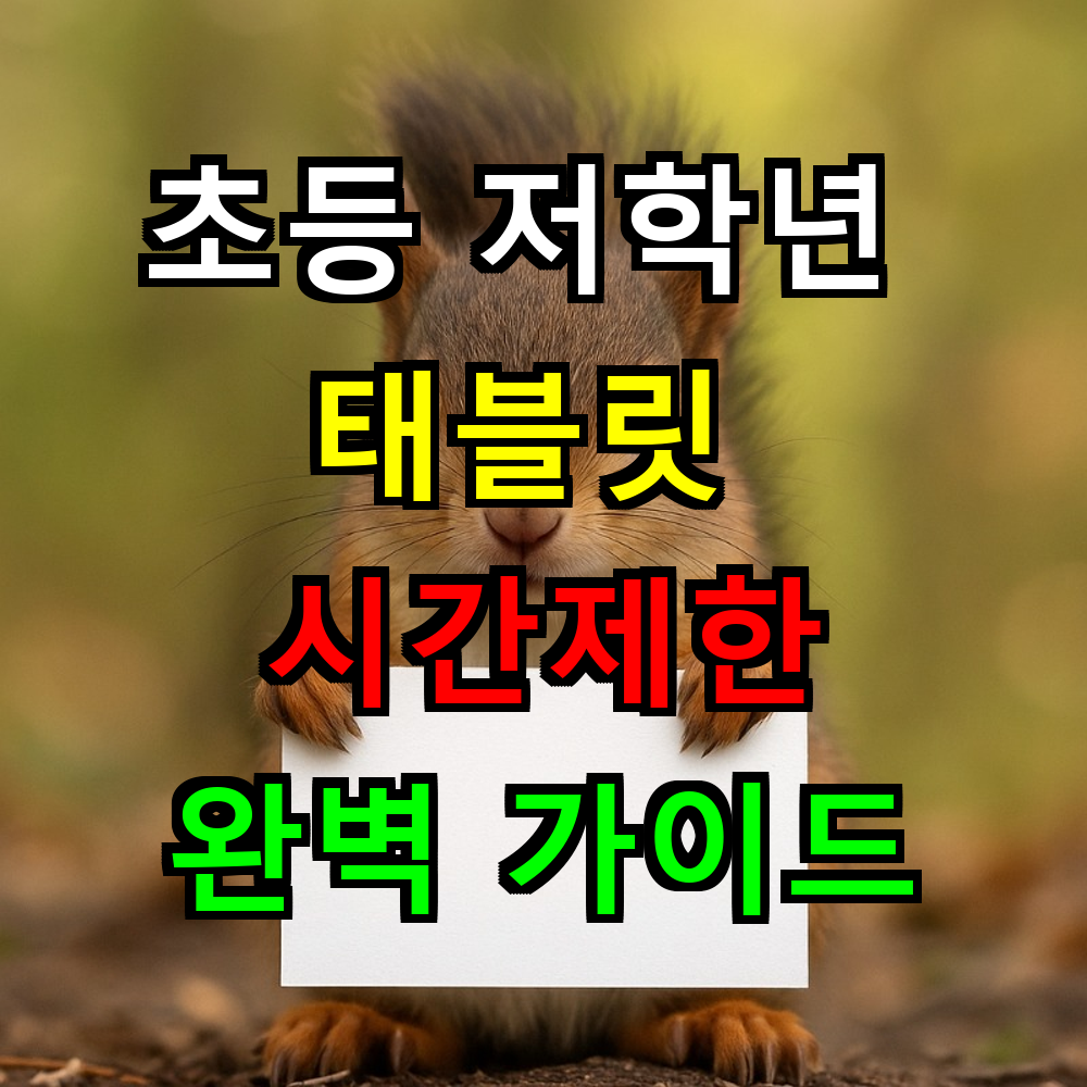 초등 저학년 태블릿 시간제한, 어떻게 설정할까? 완벽 가이드