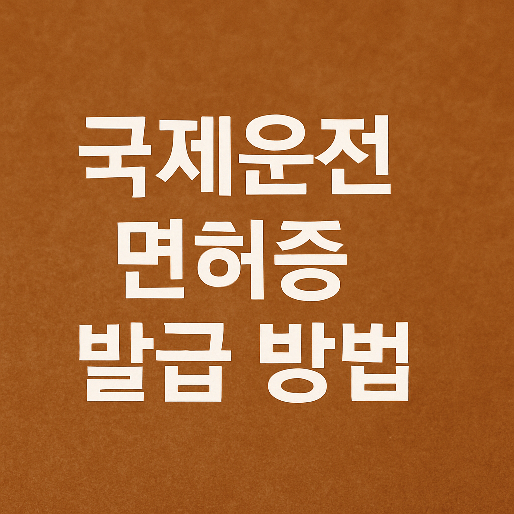 국제운전면허증 발급 방법