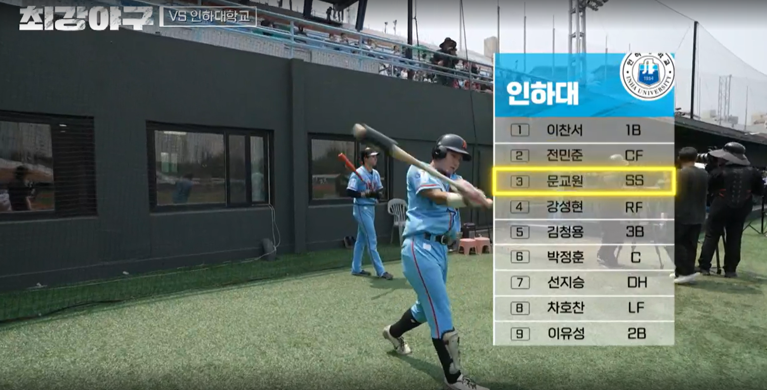 최강야구 인하대전 시즌3 - 인하대 선발 라인업