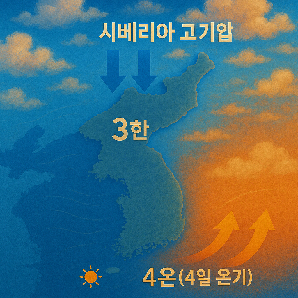 한반도 3한4온의 원리가 설명된 그림