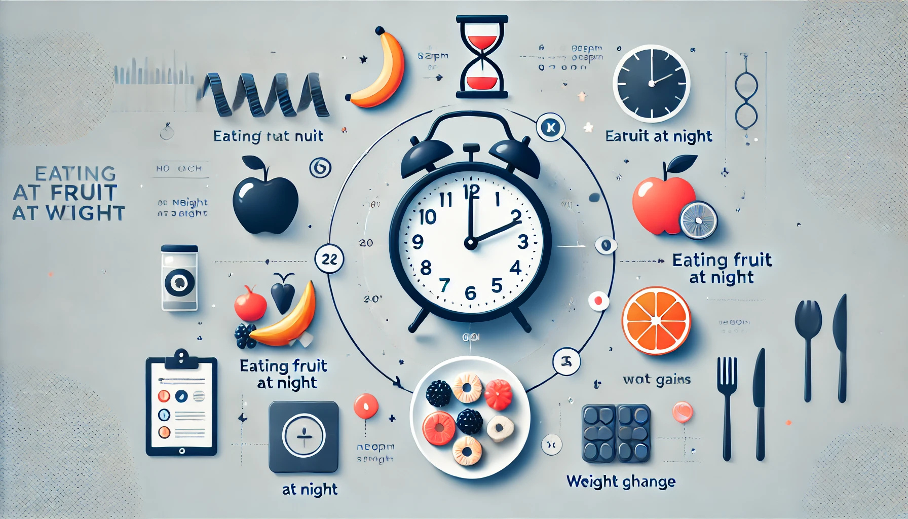 밤에 과일 섭취와 체중 변화 시각화