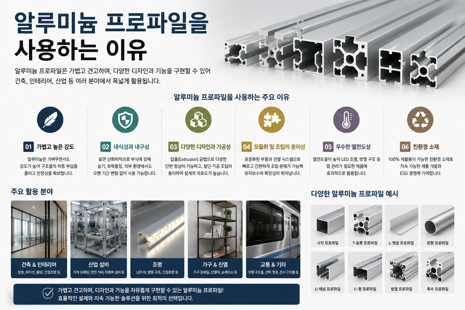 알루미늄 프로파일을 사용하는 이유