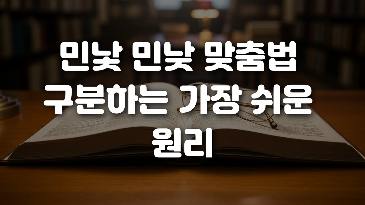 민낯 민낮 맞춤법 구분하는 가장 쉬운 원리