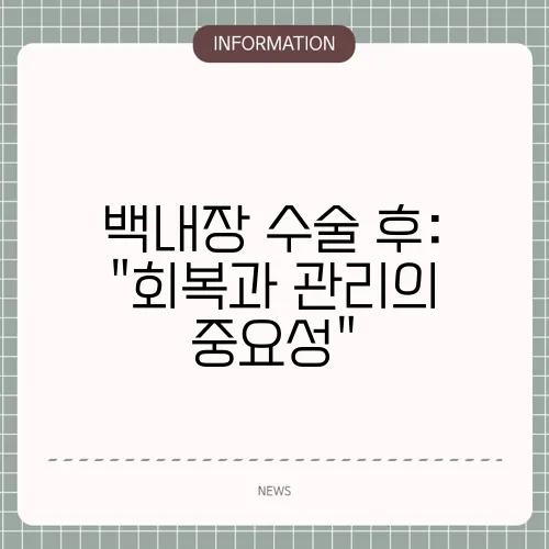 백내장 수술 후: