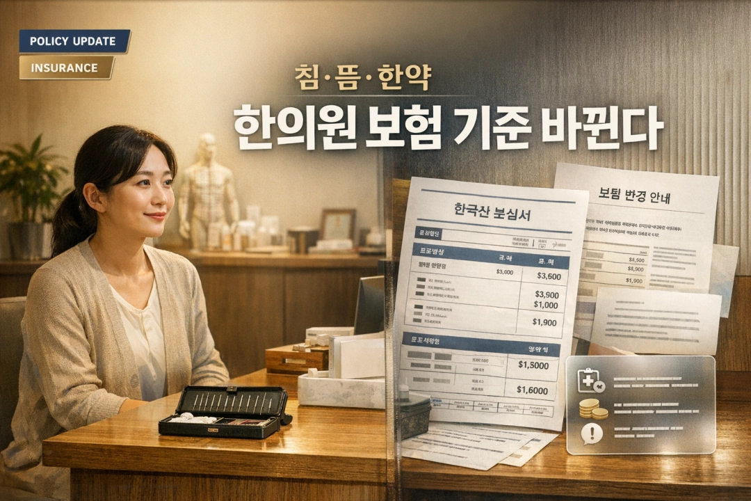 한의원 침 뜸 한약 건강보험 급여 기준 2026년 뭐가 달라졌나