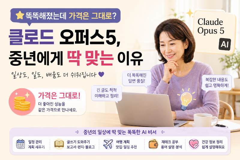 똑똑해졌는데 가격은 그대로?
클로드 오퍼스5, 중년에게 딱 맞는 이유