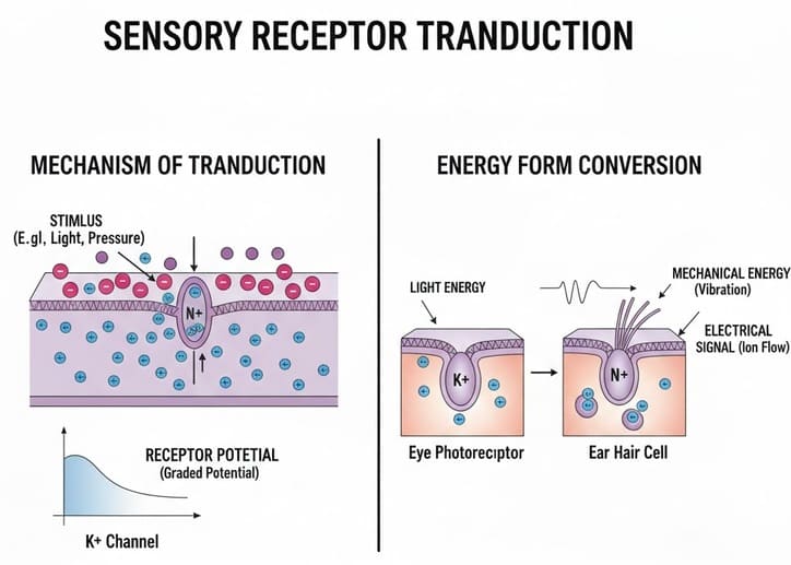 감각 수용과 변환의 생물학: 물리적 자극에서 신경 신호로의 전이 기작