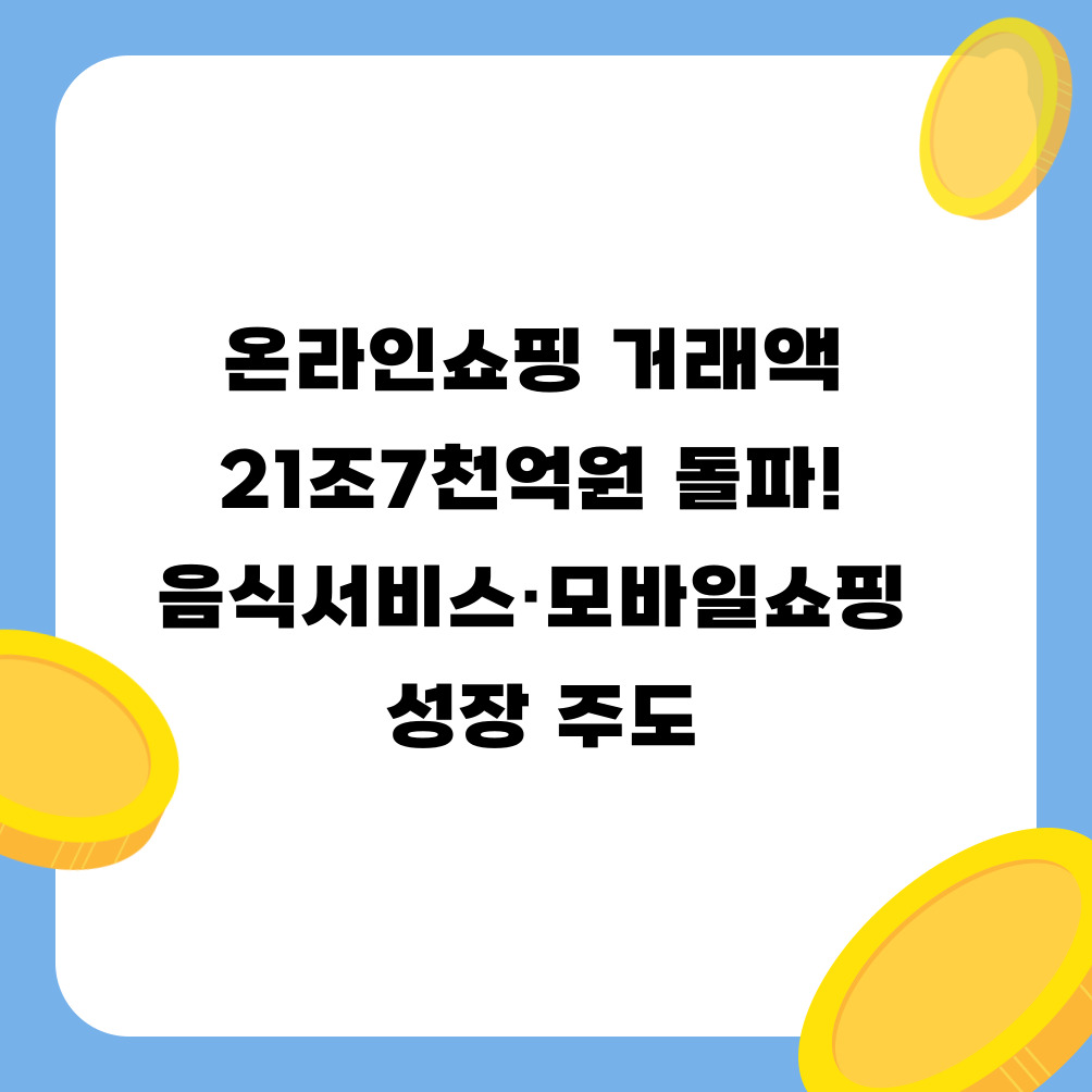 2025년 4월 온라인쇼핑 거래액 21조7천억원 돌파! 음식서비스·모바일쇼핑 성장 주도