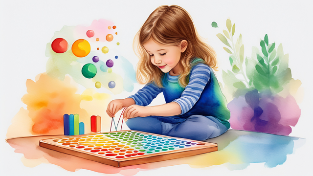 놀잇감으로 놀고 있는 아이 사진