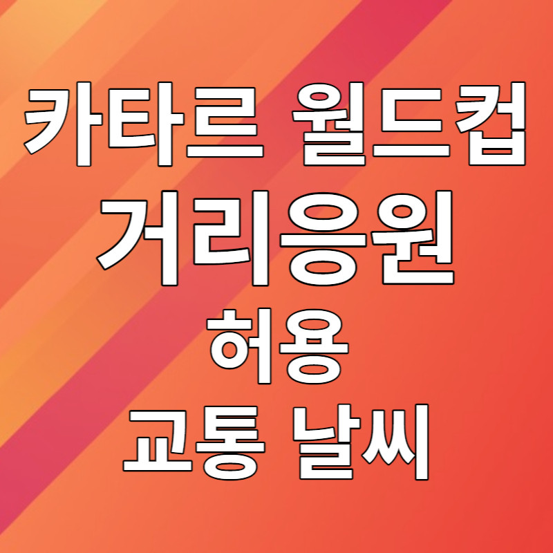 카타르 월드컵 거리응원 허용 교통 날씨