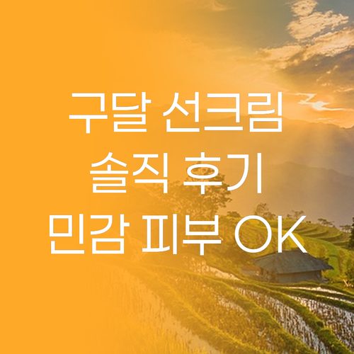 구달 어성초 선크림 솔직 후기 민감