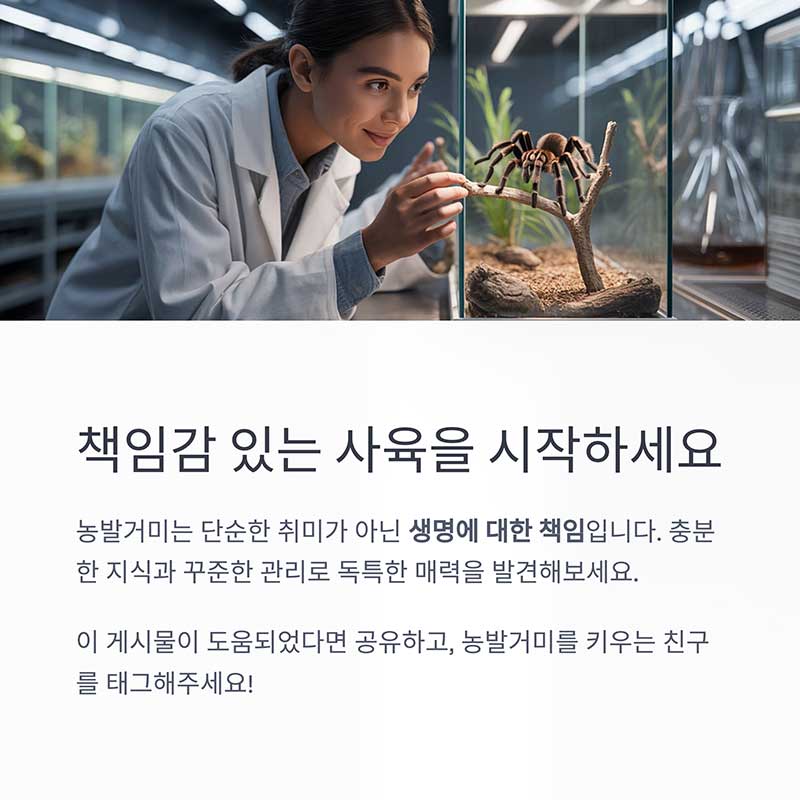 농발거미 사육의 즐거움과 책임감