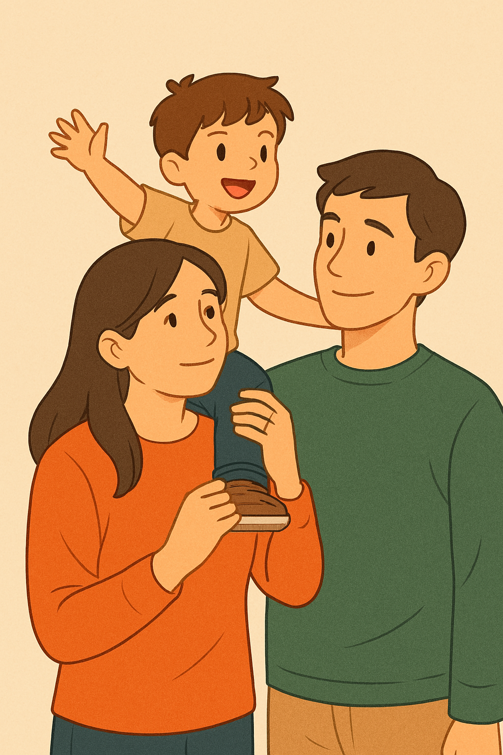 아이와 함께 성장하는 부모, 가족의 모습을 담은 이미지