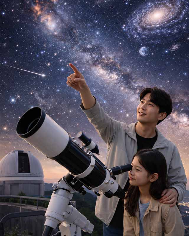 천체 관측 모습