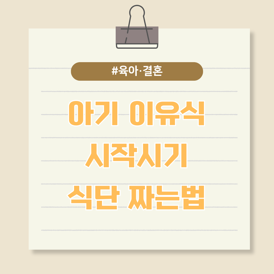 아기 이유식 시작시기, 초기이유식 식단 짜는법