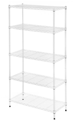 코멧 메탈 선반 5단 740 x 340 x 1500mm, 화이트