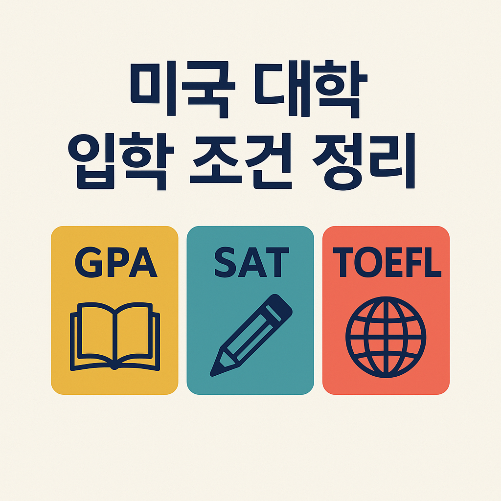 미국 대학 입학 조건 정리 (SAT, GPA, 영어 점수 등)
