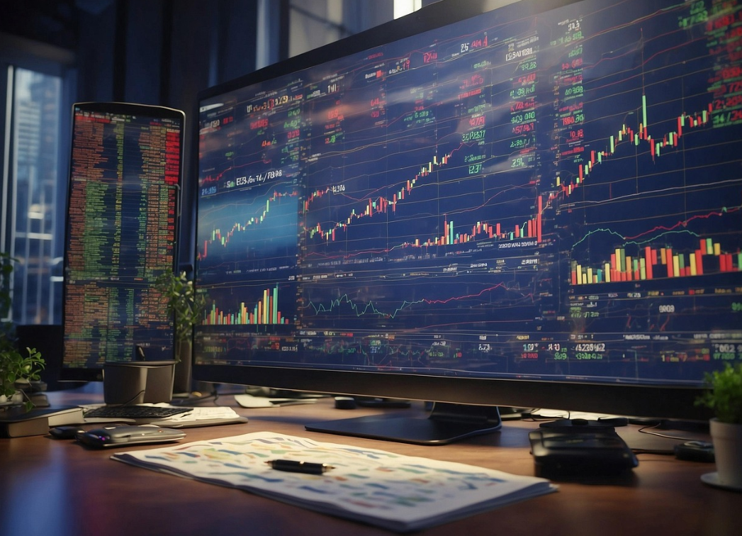 그래프가 띄워진 모니터