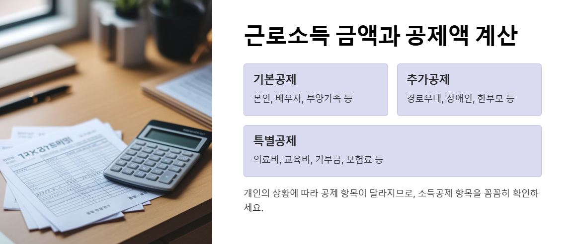 근로소득과 공제액 계산
