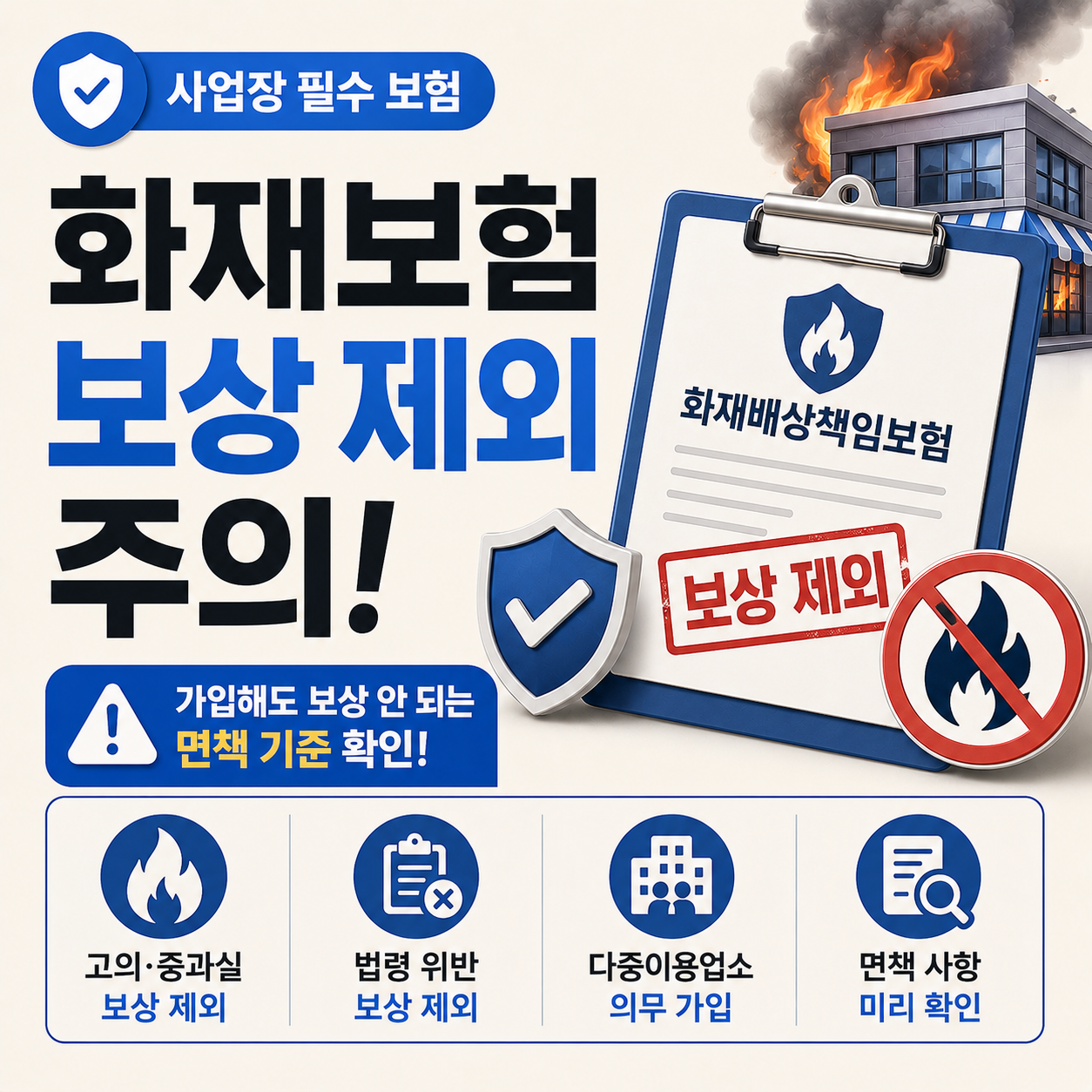 화재배상책임보험 면책 기준 및 보상 제외 사례 안내