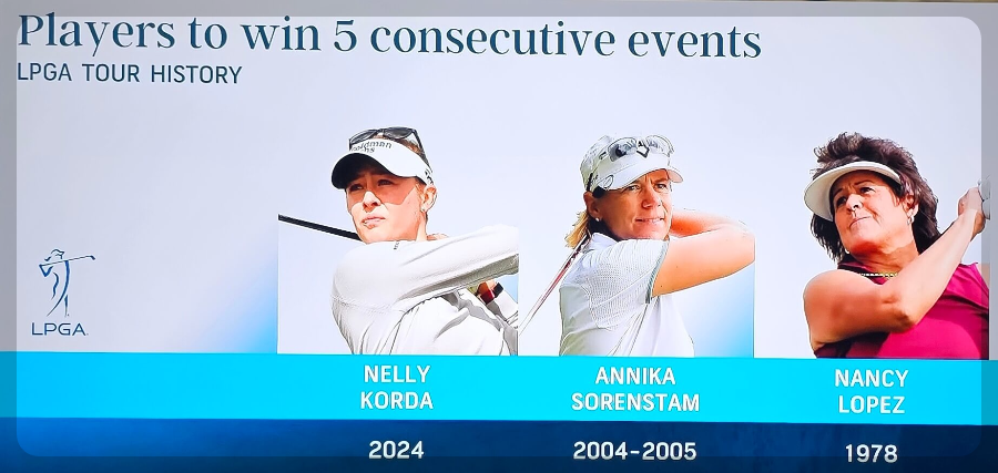 LPGA 5개 대회 연속 우승 기록 보유자, 낸시 로페즈 아니카 소렌스탐 넬리 코다 &lt;자료 출처: JTBC 골프&gt;