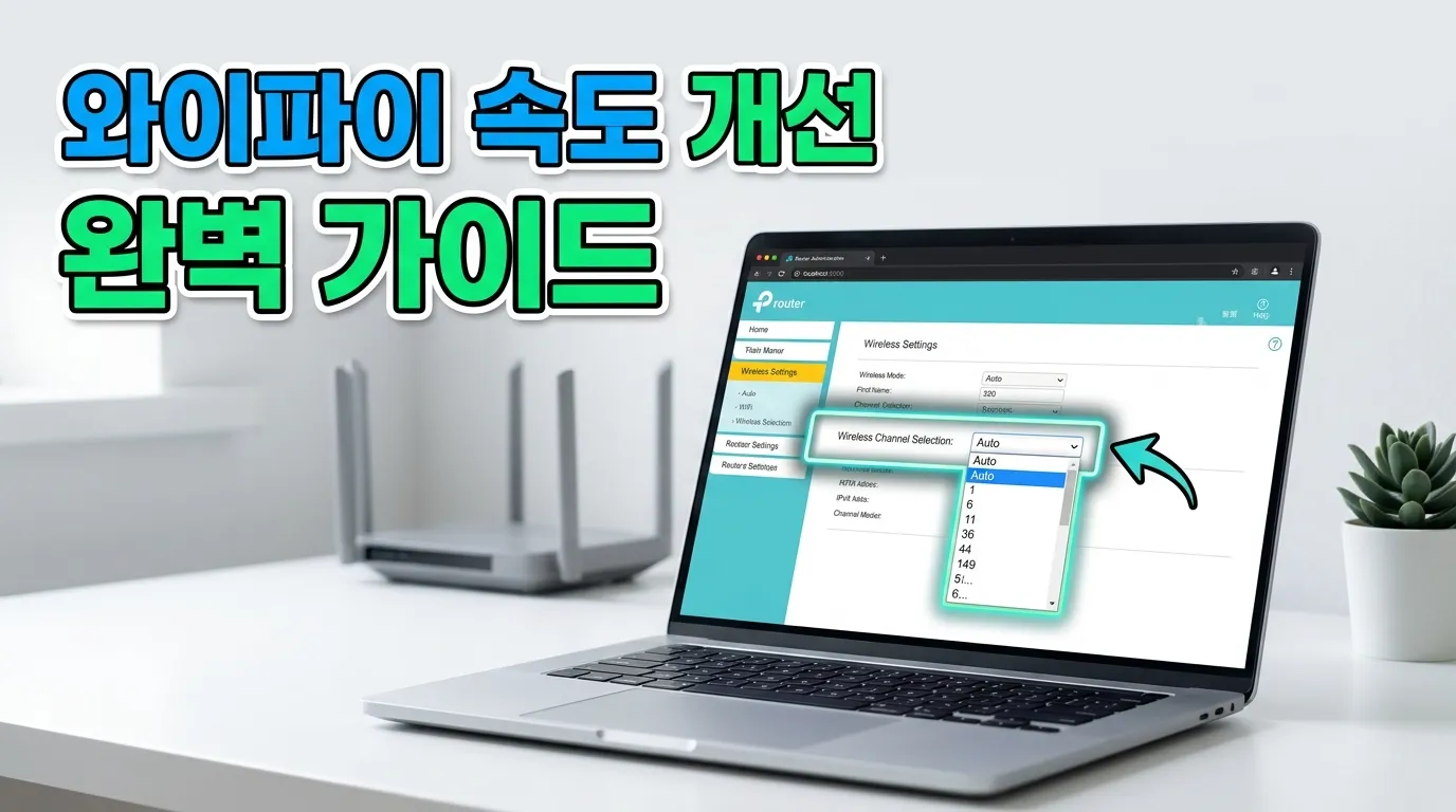 공유기 관리 페이지에서 와이파이 채널을 변경하는 화면