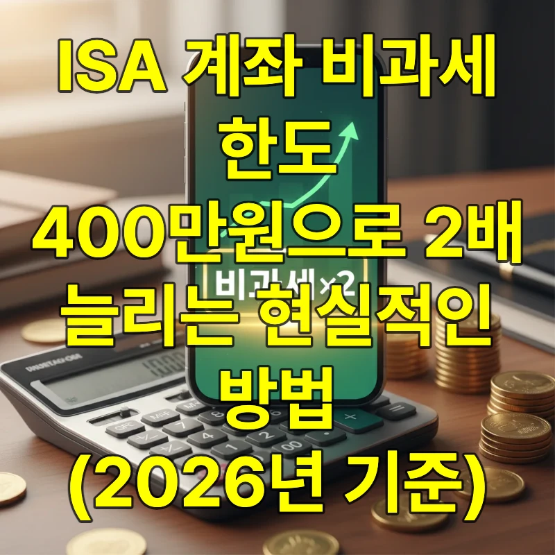 ISA 계좌 개설, ISA 서민형 전환, ISA 비과세 한도, 중개형 ISA 장점, 2026년 ISA 개정, 국내투자형 ISA, 절세 계좌 추천, 배당금 비과세, ISA 의무가입기간, ISA 연금 전환
