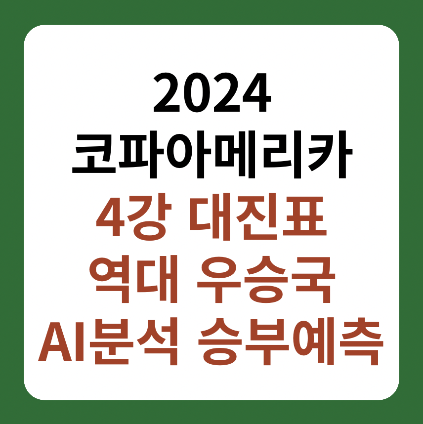 2024 코파아메리카 4강 대진표 '8강 승부예측' 분석 썸네일 이미지