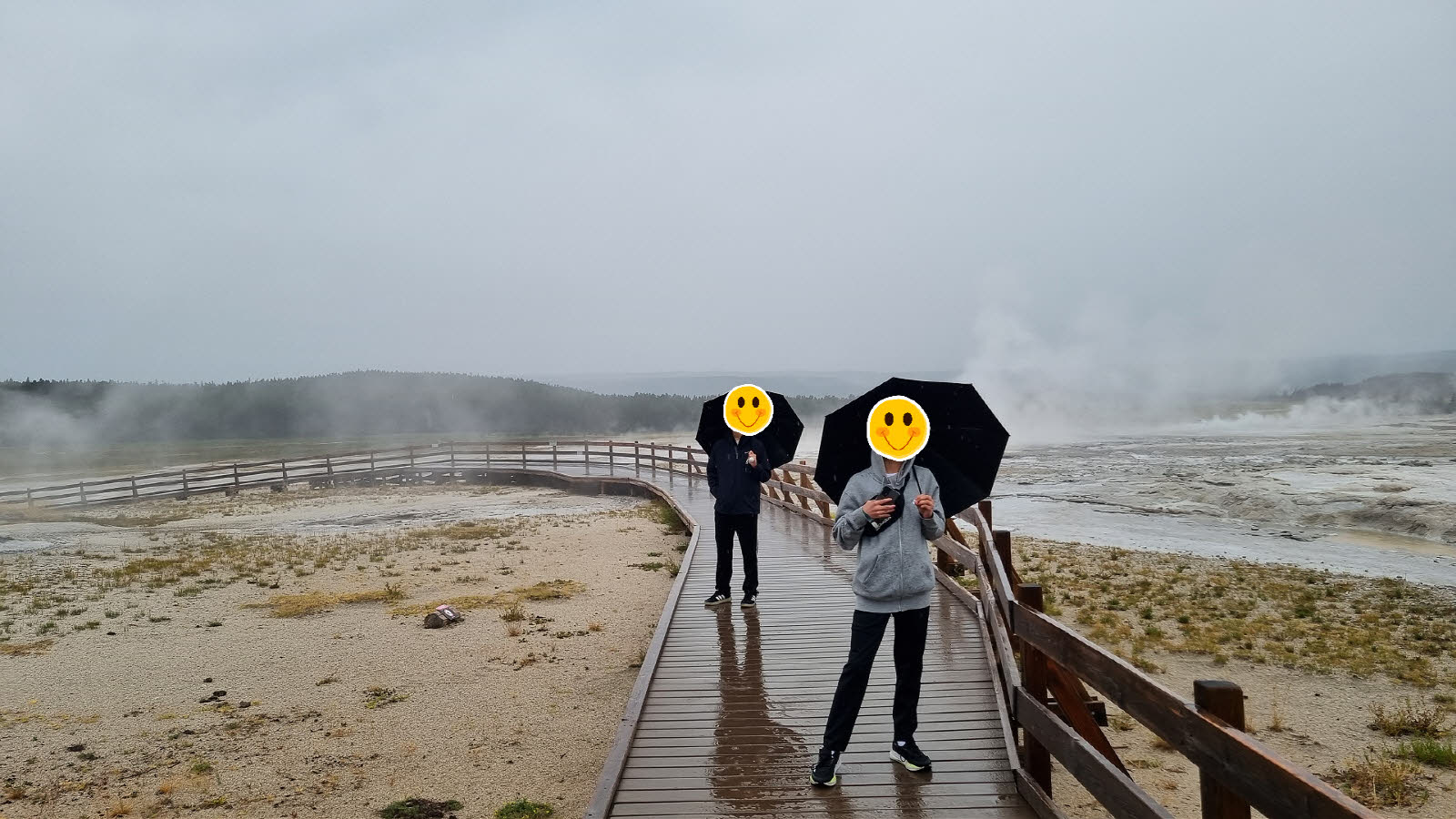 옐로스톤 Lower Geyser Basin 지열지대 풍경으로 사진