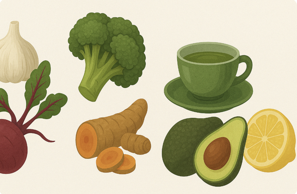 간에 좋은 음식 이미지